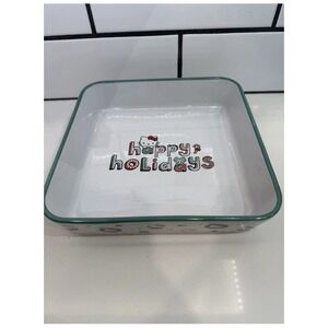 Hello Kitty Sanrio Christmas 9x9 Ceramic Baking Dish Happy Holidays Kitchen New